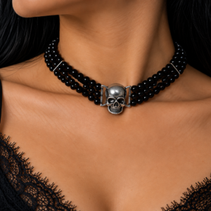 Choker Gótico com Caveira 🖤💀